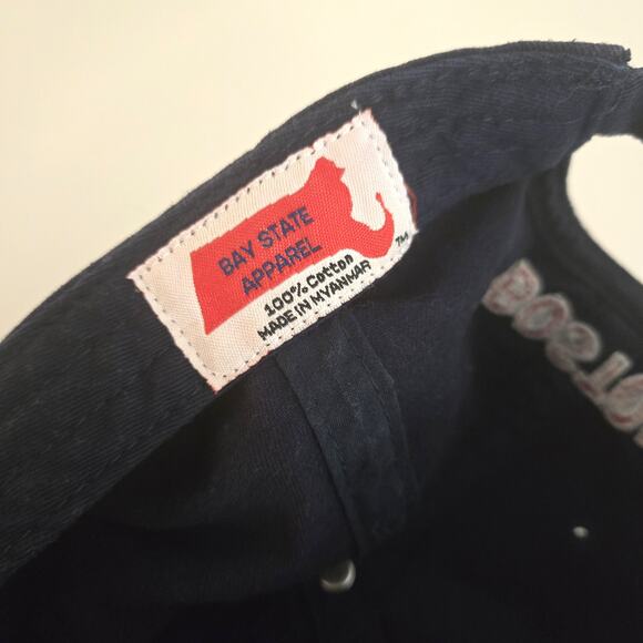 Bay State Apparel B Boston Baseball Hat Cap Navy Red - Picture 5 of 5